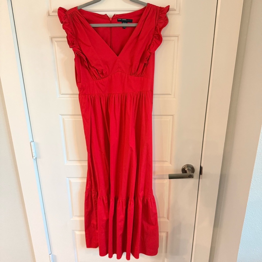 Maggy London Vibrant Red Maxi Dress size 6